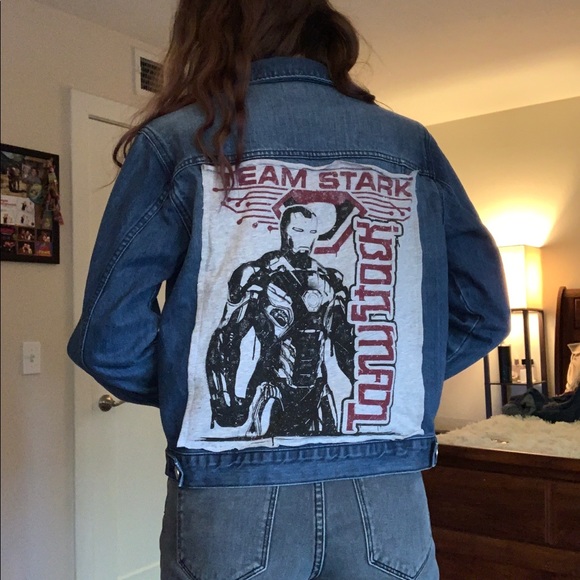 Iron Man Jackets & Blazers - Iron Man Studded Denim Jacket